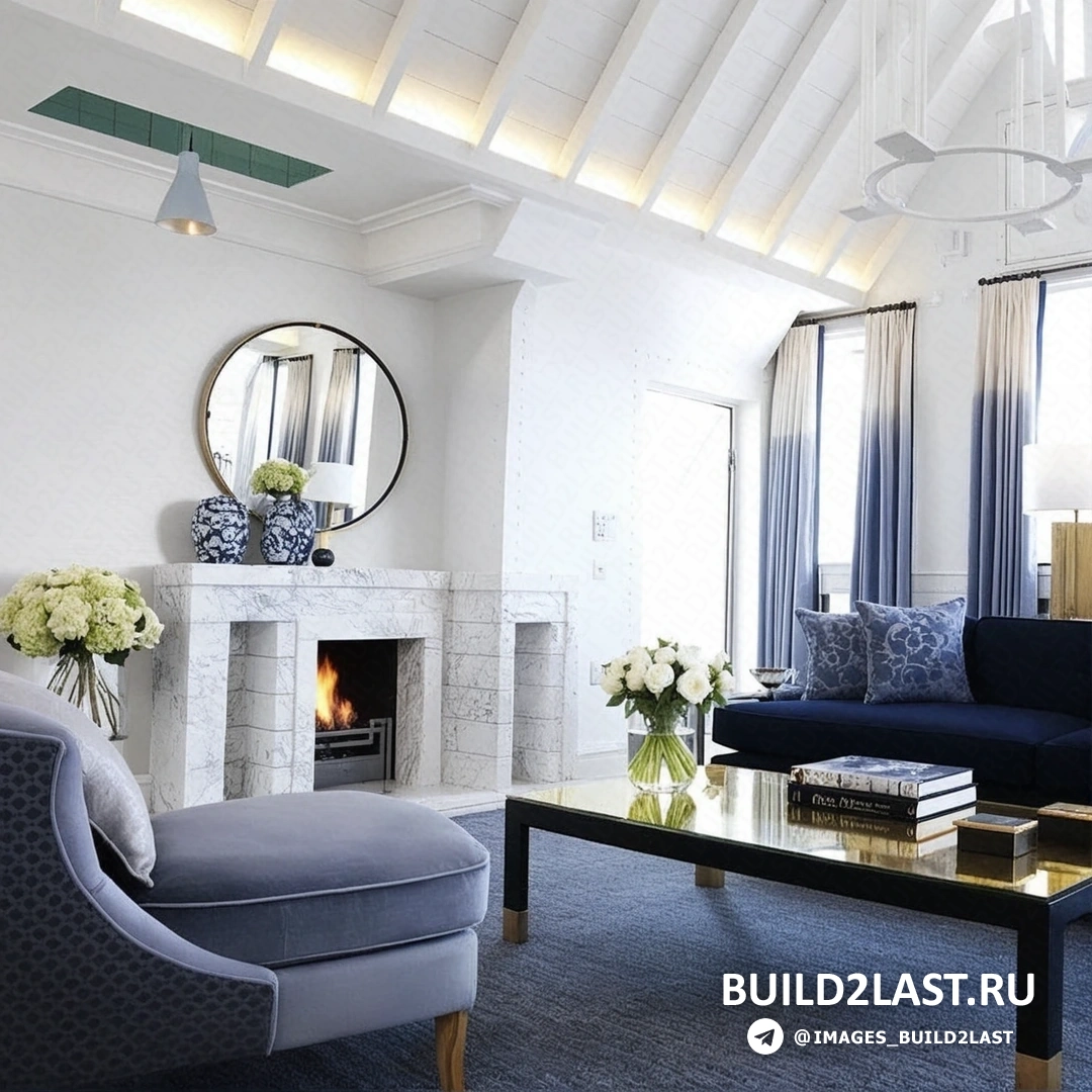 Гостиная с белыми стенами, светлым деревом и декоративными подушками, оформленная в средиземноморском стиле