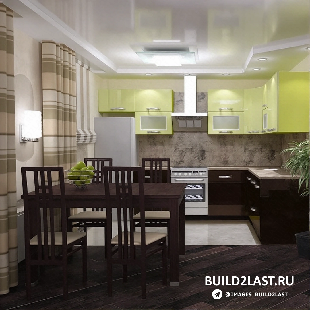 Минималистичная кухня в японском стиле с деревянными элементами и ярким освещением