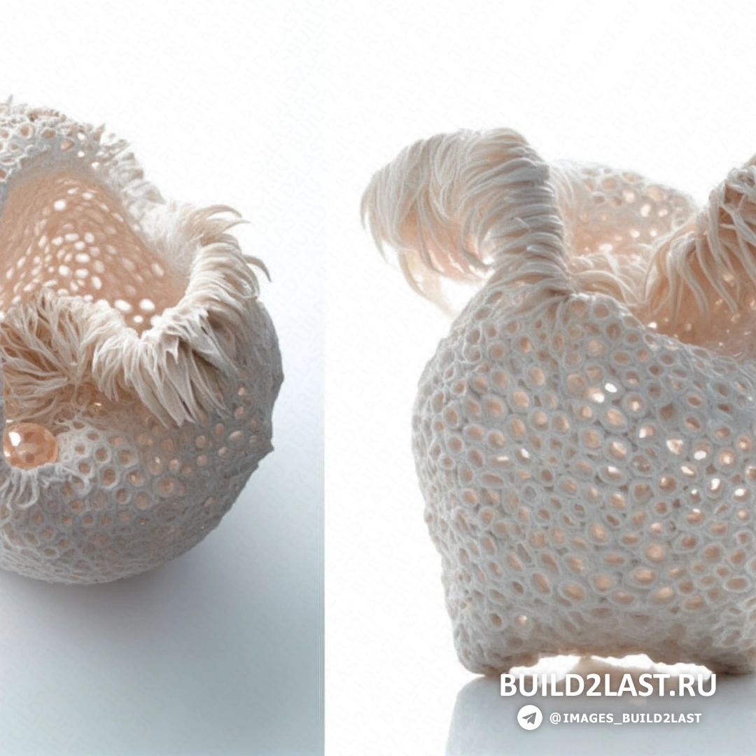 Минималистичный фарфоровый фрактал с четкими линиями и деликатными переходами оттенков